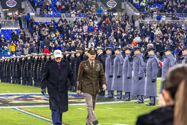 President Donald J. Trump walks the field with the West Point Superintendent at the 126th Army-Navy game, M&T Bank Stadium, Baltimore, December 13, 2025.