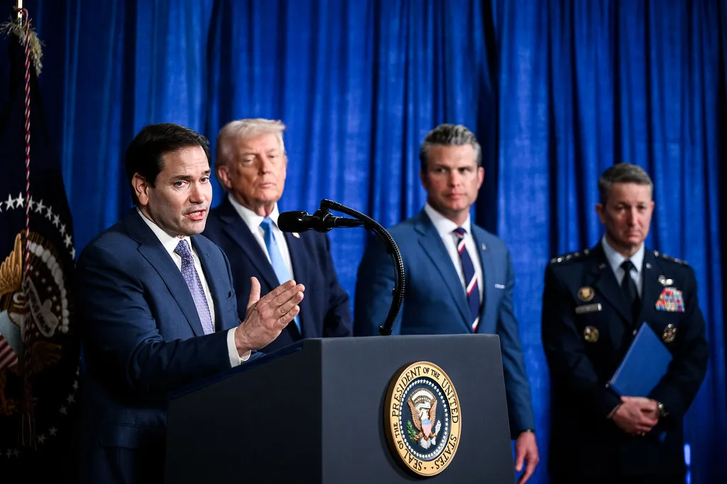 President Donald Trump delivers remarks at a press conference at Mar-a-Lago following Operation Absolute Resolve in Venezuela, January 3, 2026.