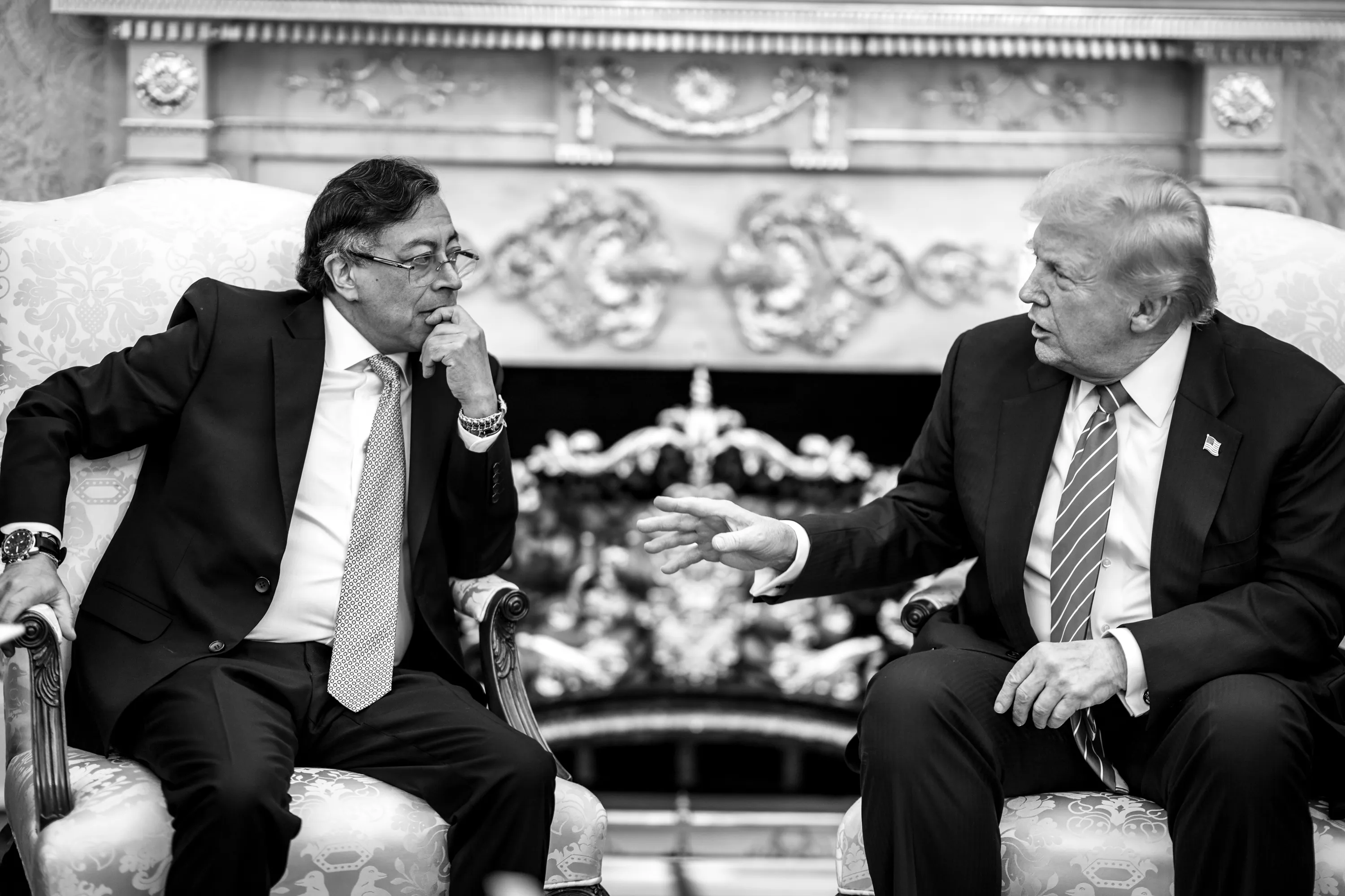President Donald Trump meets with Colombian President Gustavo Petro Urrego in the Oval Office, February 3, 2026.