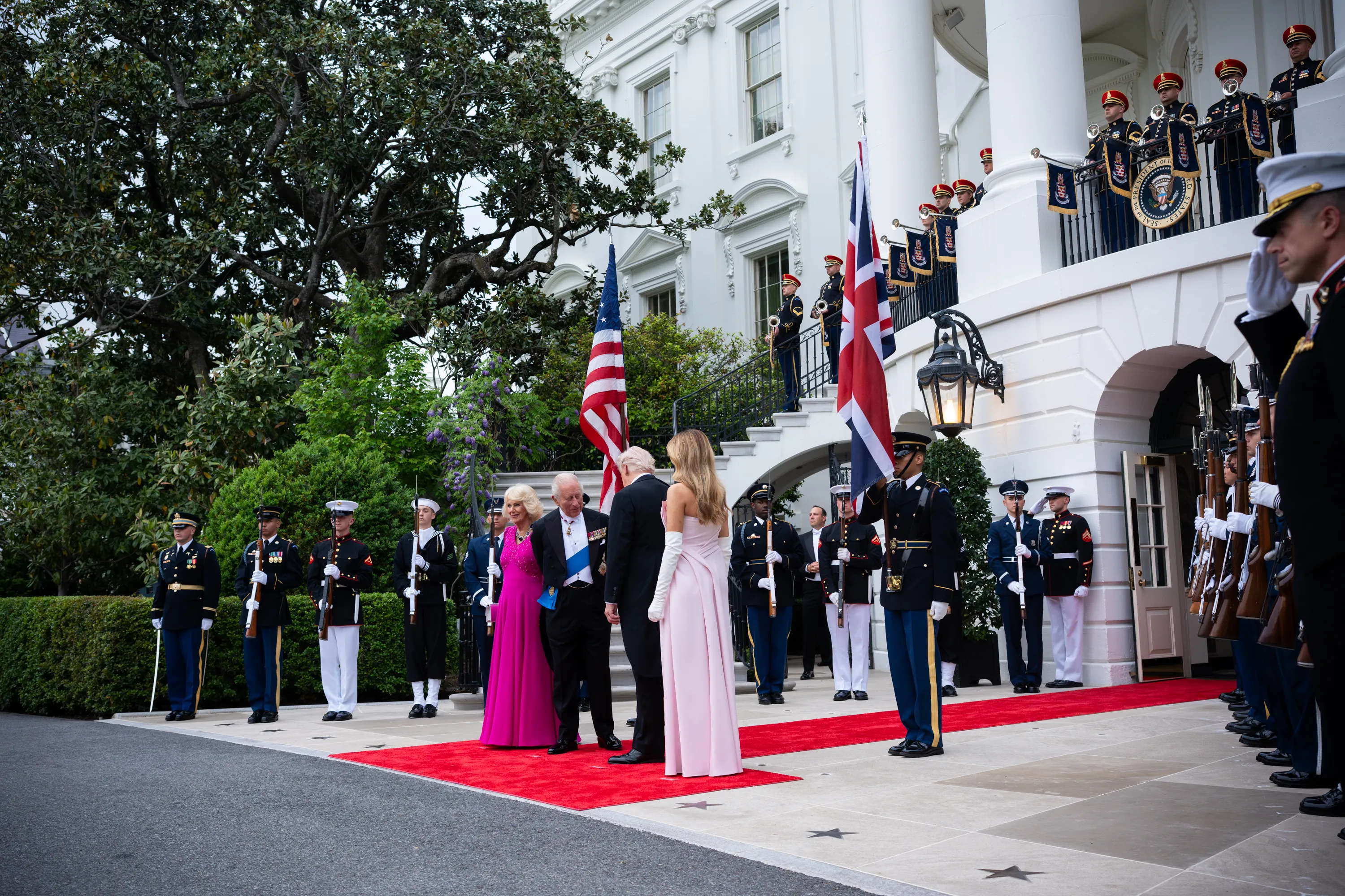 President Trump and First Lady Melania Trump host a State Dinner for King Charles III and Queen Camilla at the White House, April 28, 2026.